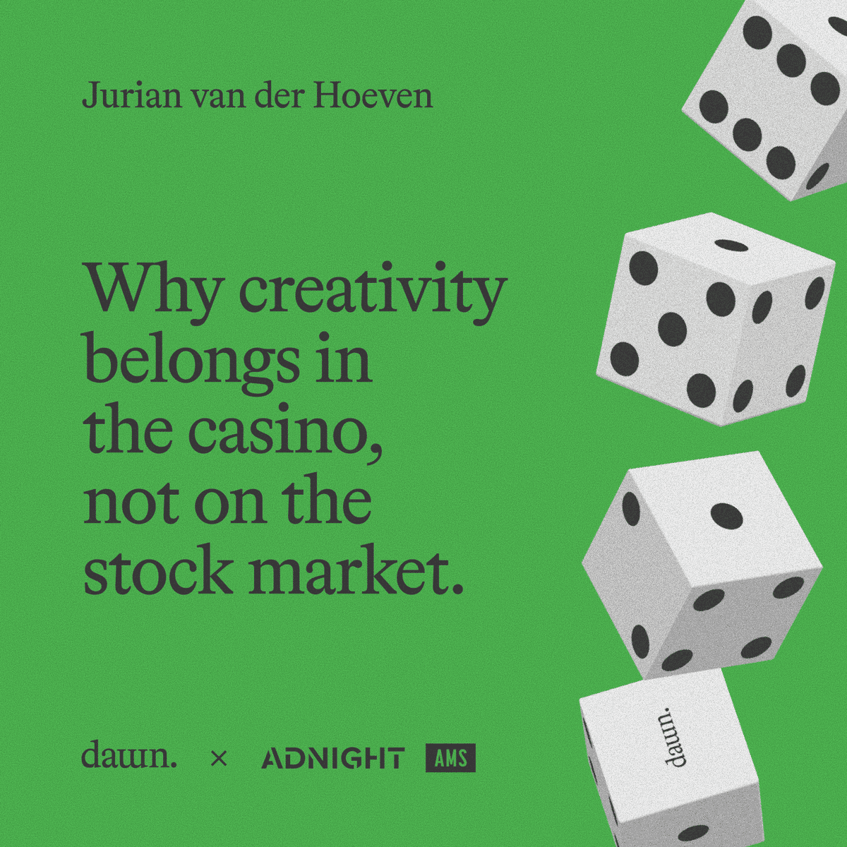 Why creativity belongs in the casino, not on the stock market. event image